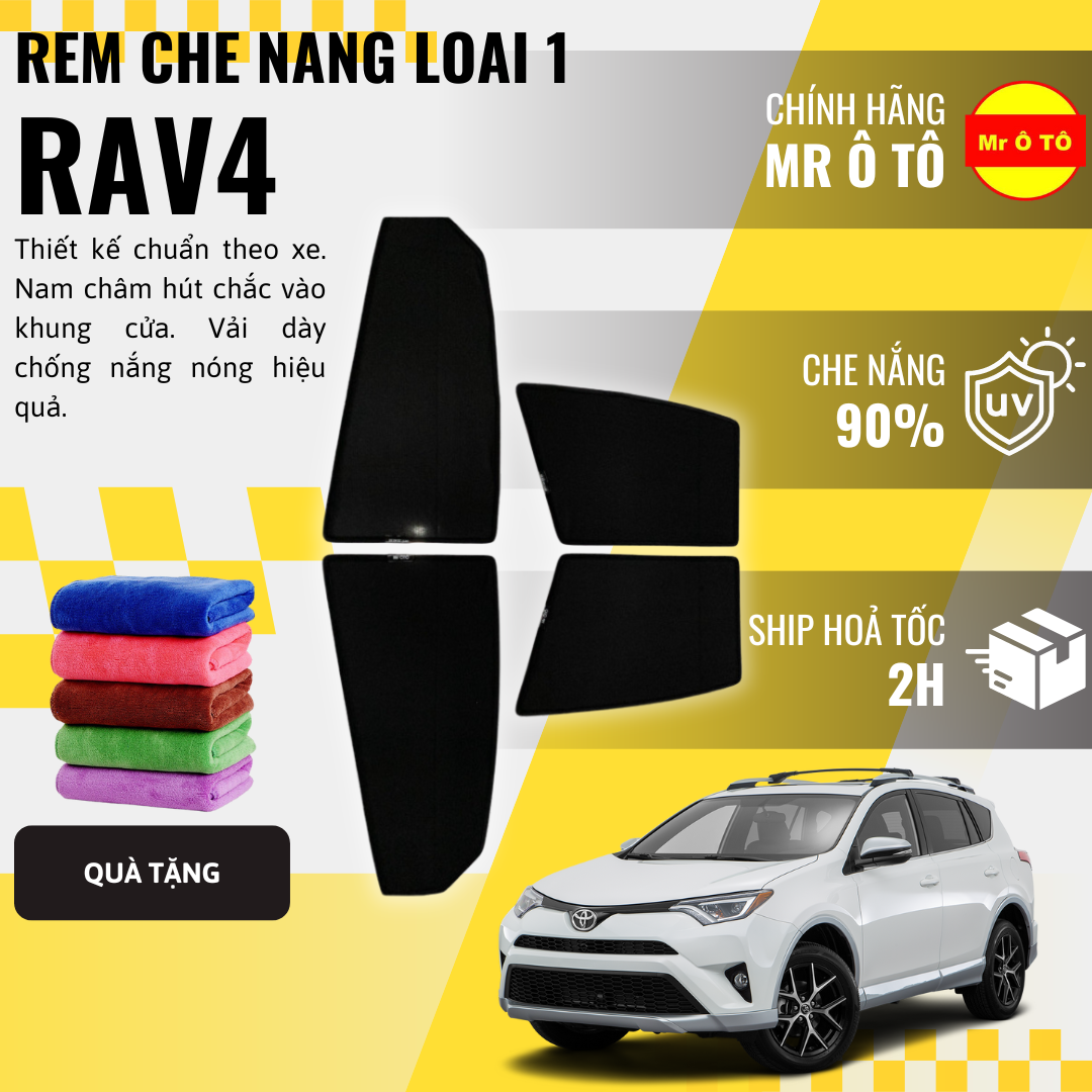 Rèm Che Nắng Xe Toyota RAV4 Loại 1 Mr Ô TÔ Bảo Hành 24 tháng Cam Kết Chuẩn Khít Theo Xe