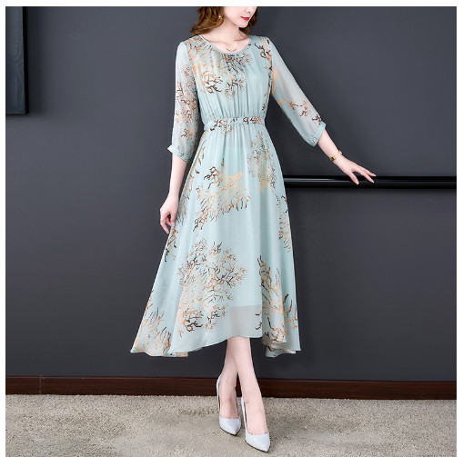 (HÀNG SẴN) Đầm Hoa Dáng Dài Mềm Đẹp Sang Trọng VH31 - Hàng Quảng Châu Cao Cấp