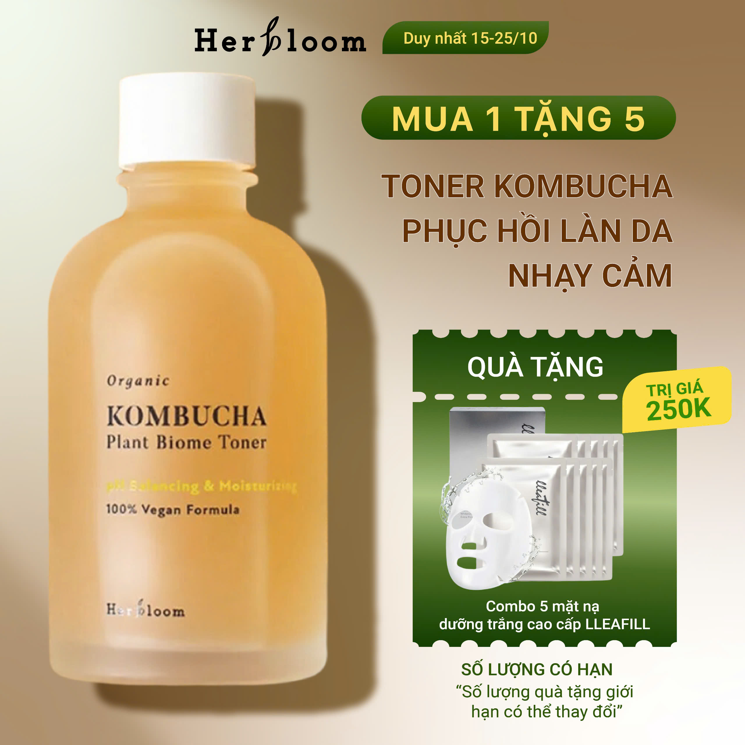 Toner Herbloom Cấp Ẩm Chống Lão Hoá Da Cân Bằng Da Kombucha Plant Biome 150ML