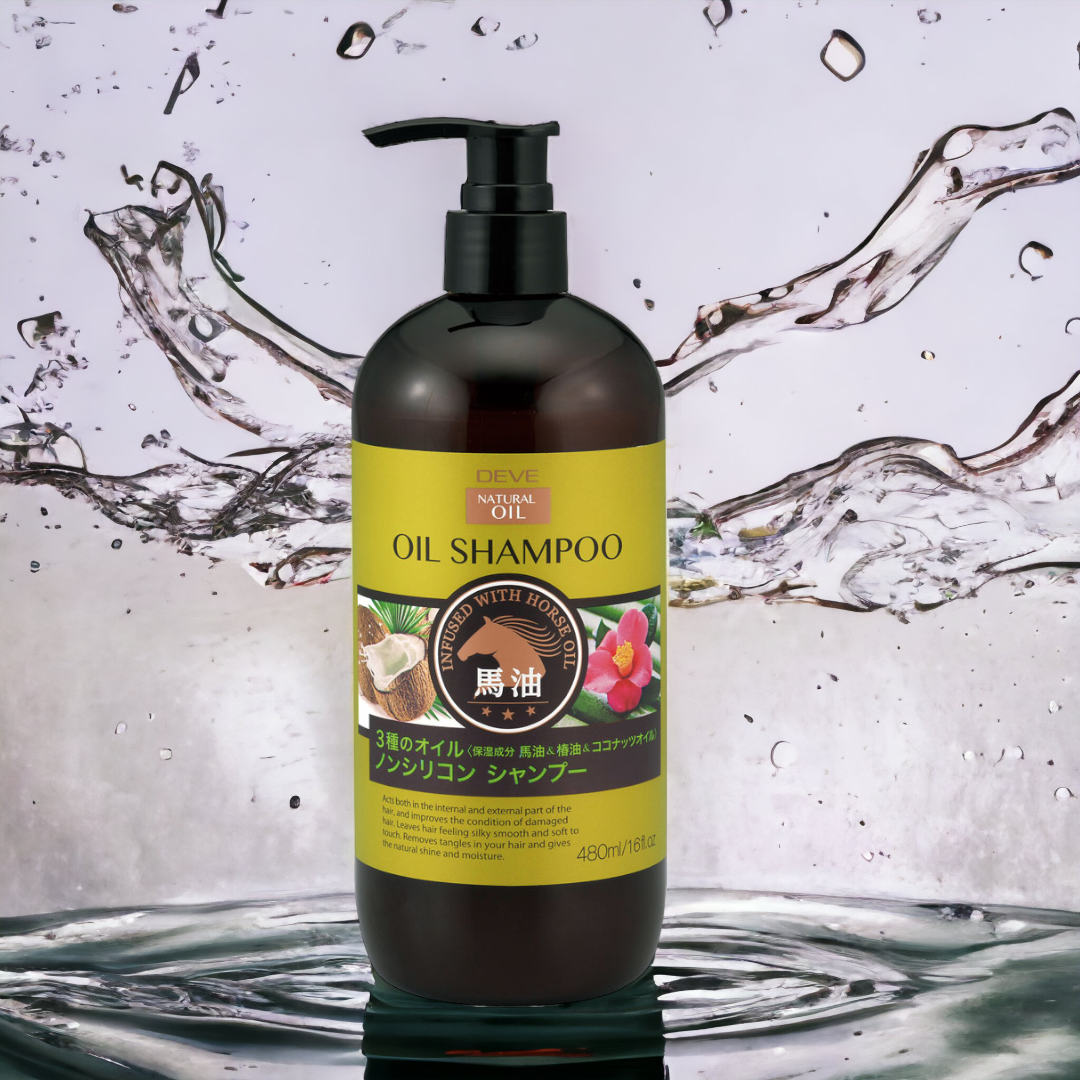 Dầu Gội Đầu Phục Hồi Tóc Yếu Dễ Gãy Rụng Chiết Xuất Tinh Dầu Ngựa Deve Natural Oil Shampoo (Chai 480mL)