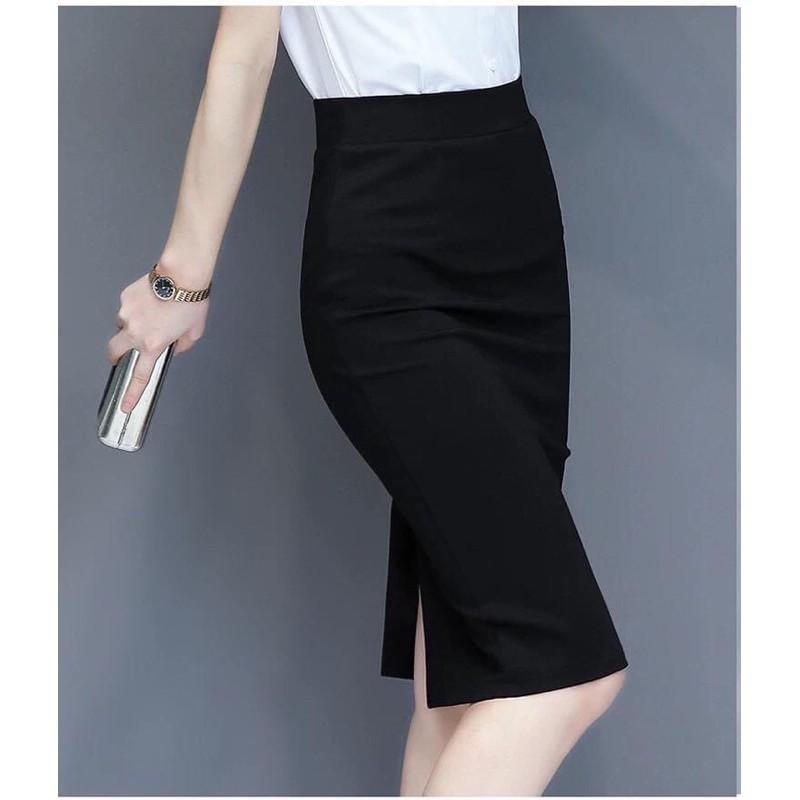 Chân váy bút chì xẻ sau, công sở