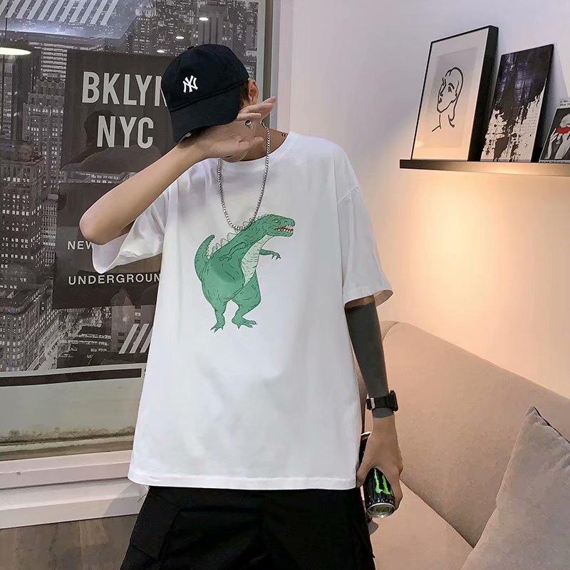 Áo Thun Nam Tay Ngắn In Hình Khủng Long Cá Tính