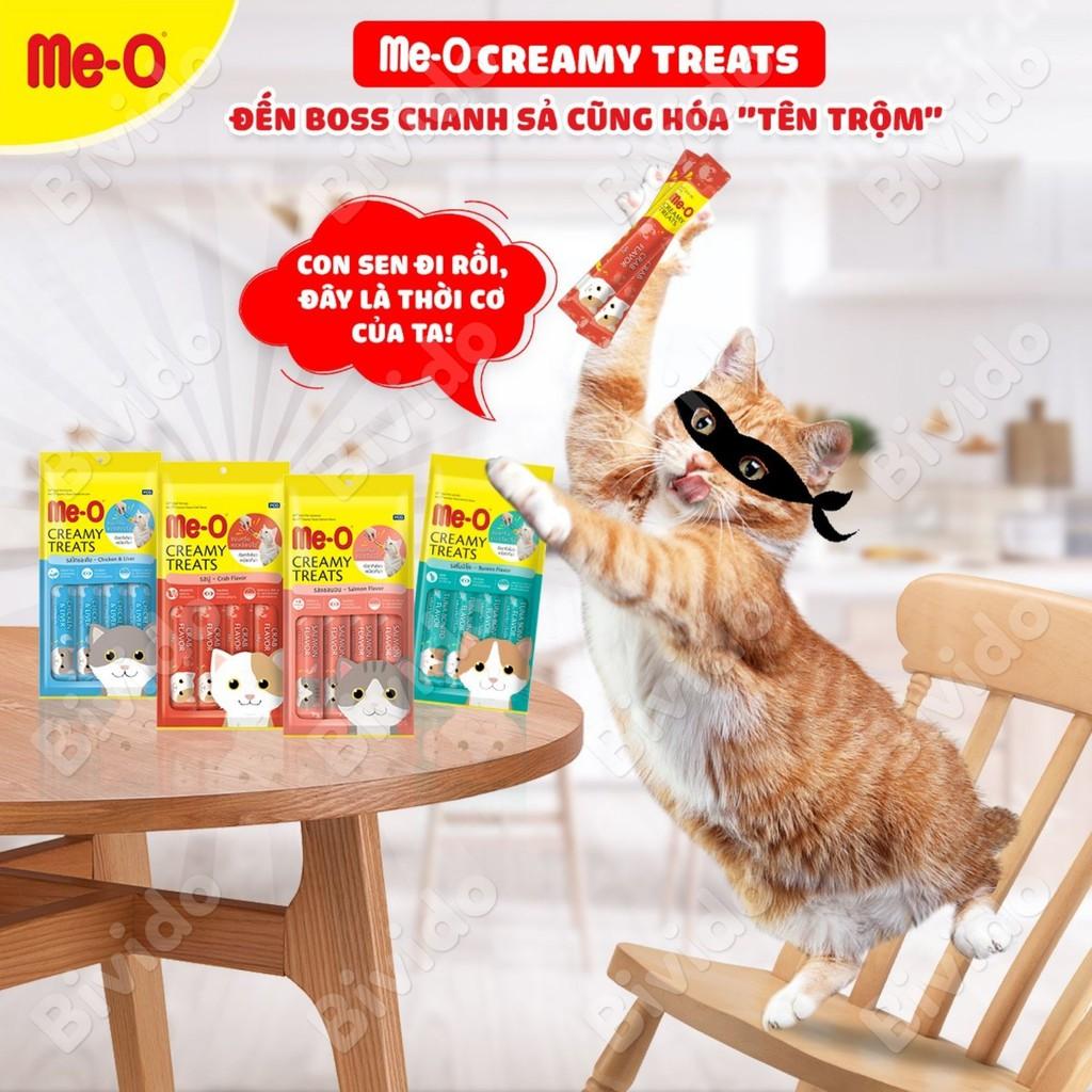 Súp thưởng cho mèo Me-o Creamy Treats mọi lứa tuổi túi 60g (15gx4) - Bivido