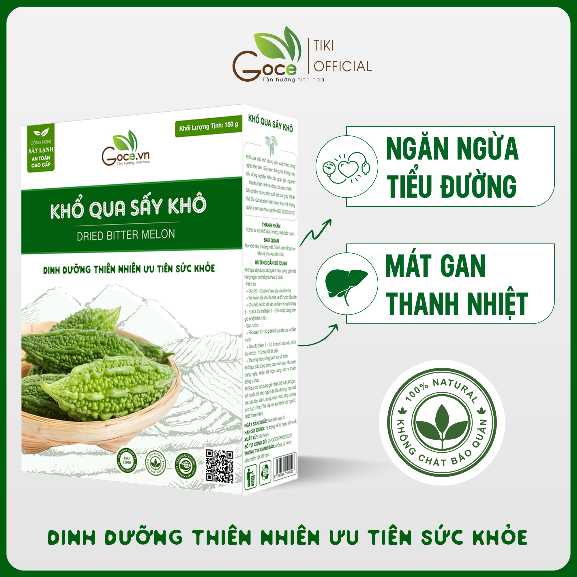 [Mát gan, giải nhiệt] Khổ qua sấy khô Goce (Mướp đắng khô) - 150g