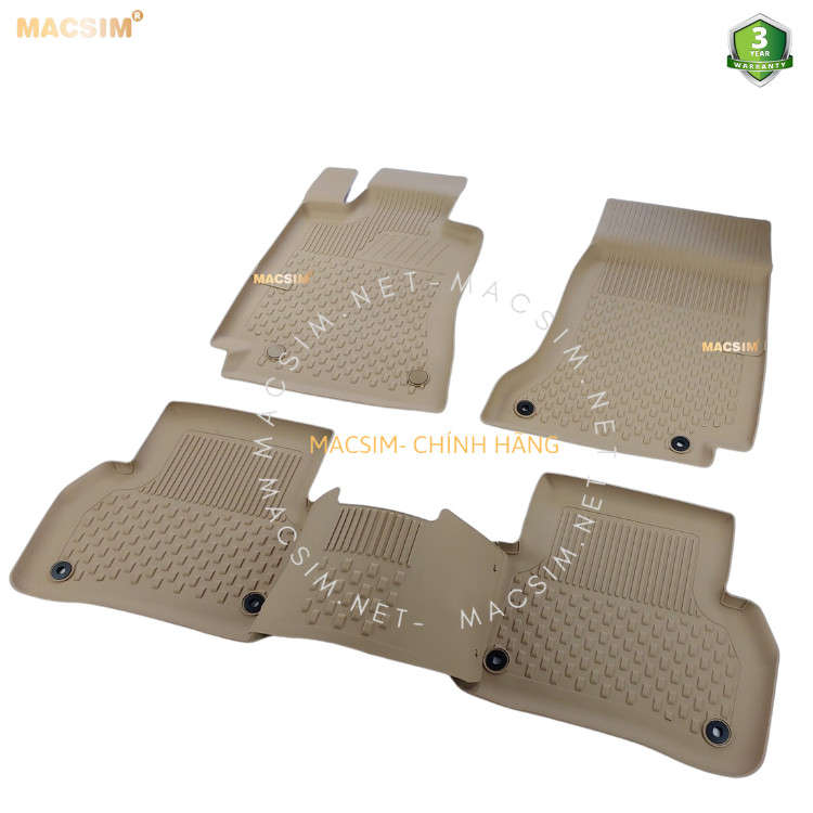 Thảm lót sàn ô tô nhựa TPE Silicon Mercedes C Series W205 2014-2020 Beige Nhãn hiệu Macsim