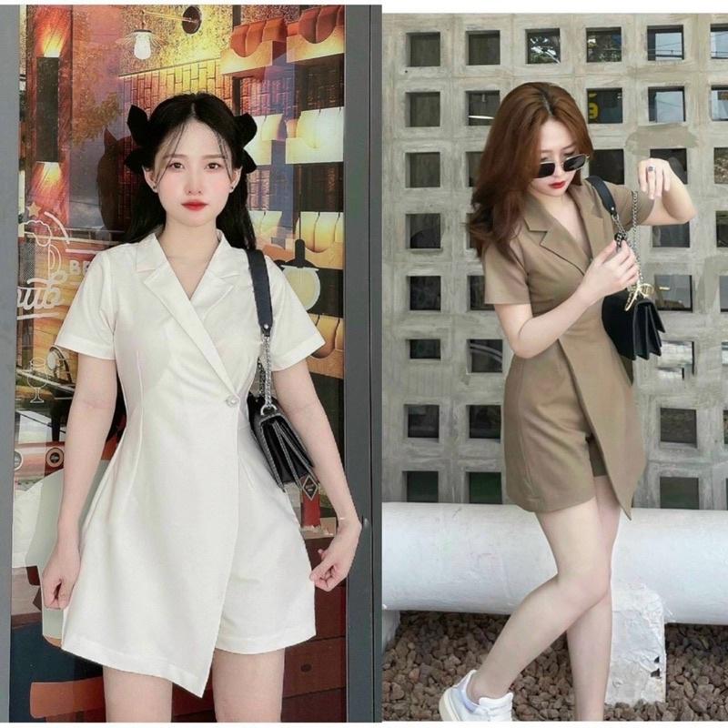 Jumpsuit cổ vest tà chéo