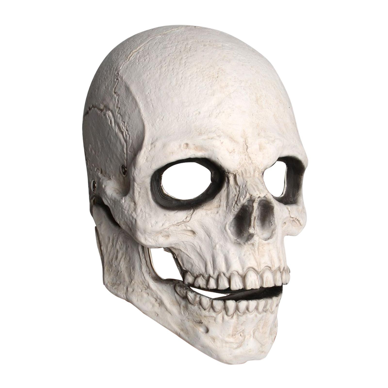Head full face realistic masquerade horror White
