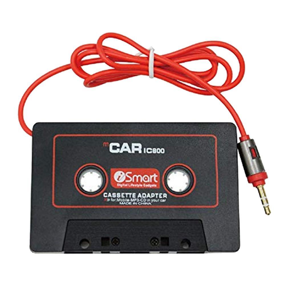 2x 3.5mm Jack Stereo to Car AUX Audio Cassette Tape Adapter Converter Black