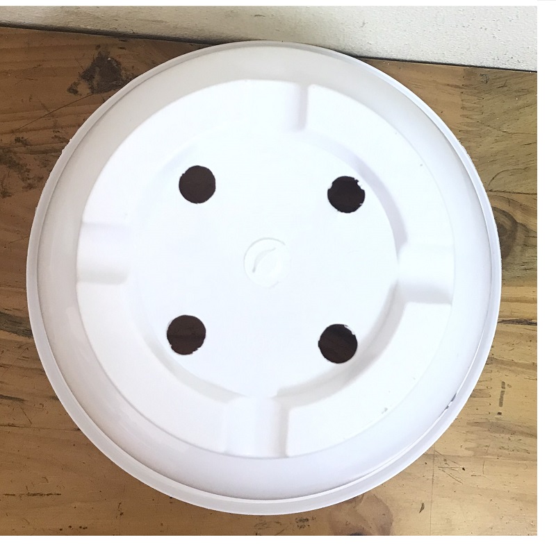 2 Châu Nhựa BỐN MÙA Hình Tròn Màu Trắng Kích Thước A250x170