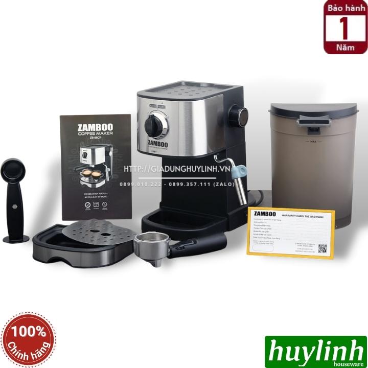 Combo Máy pha cà phê Zamboo ZB-86CF + Máy xay cafe ZB-100GR - Hàng chính hãng