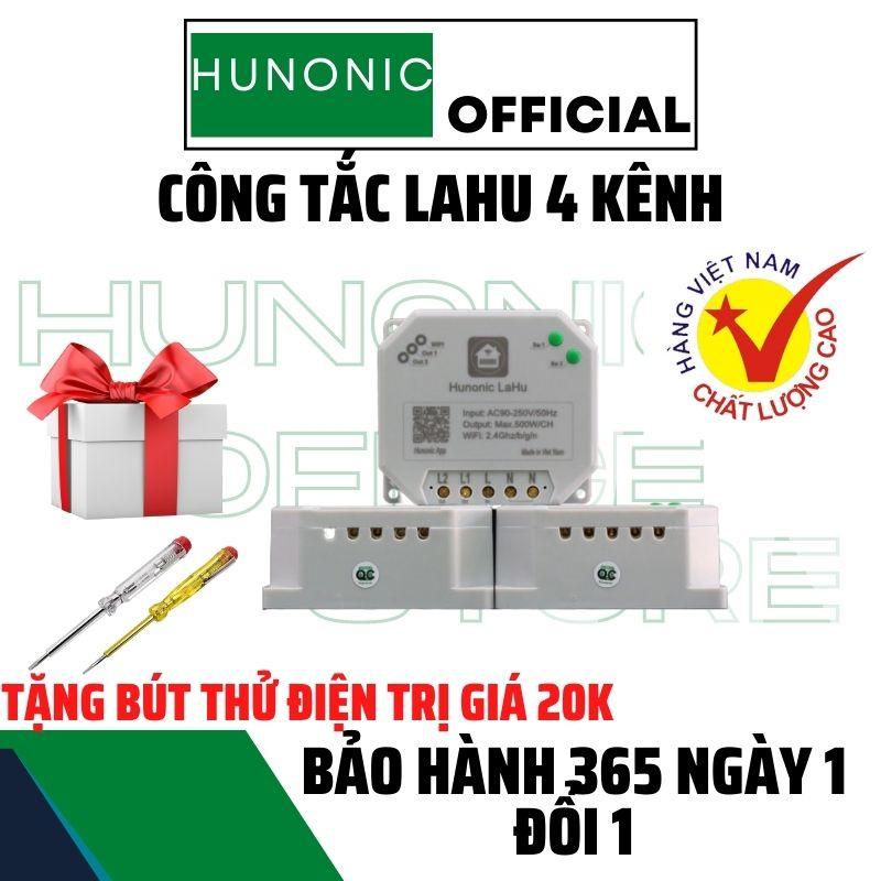 Công Tắc Wifi Hunonic Lahu Điều Khiển Từ Xa Qua Điện Thoại 1 Kênh/2 Kênh/4 Kênh, Công Tắc Thông Minh Hẹn Giờ Tự Động