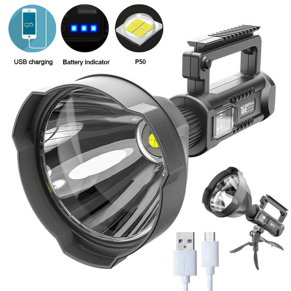 Đèn pin sạc tuần tra siêu xa, đèn pha đa chức năng 4in1 (Multifunctional searchlight)