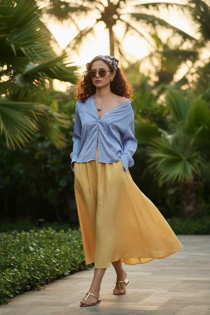 Áo Sơ Mi Lụa Thanh Lâm, Áo Sơ Mi Dài Tay Phong Cách Công Sở Thời trang thiết kế Hity Top173 - L