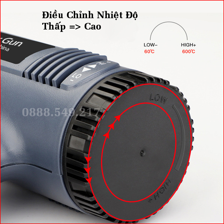 Máy khò hơi nóng Talon 2000w hàng Công Ty , khò nhiệt, bọc màng co giỏ quà tết, dán decal ( Có Chỉnh Nhiệt Độ )