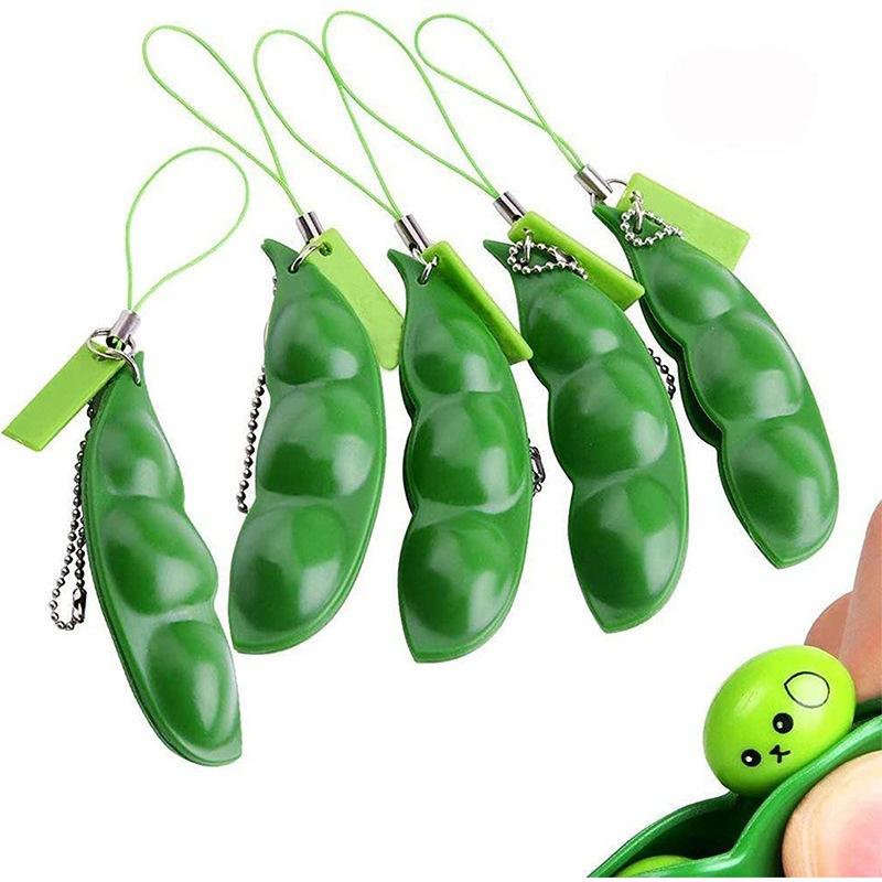 Đồ chơi bóp hạt đậu giải tỏa áp lực gắn điện thoại Móc khóa hạt đậu móc khóa hạt lạc