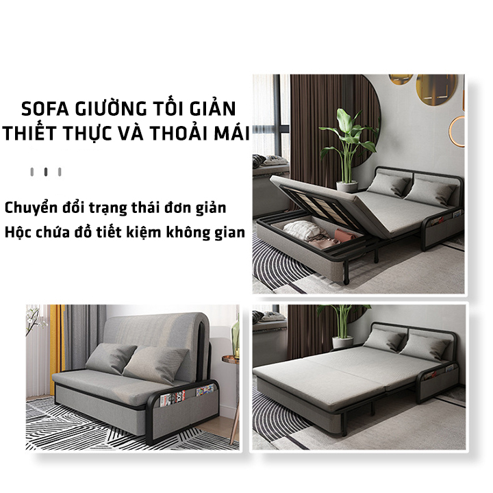 Ghế Sofa Giường Gấp Gọn Đa Năng , Sofa Giường Gấp Gọn Nghỉ Trưa Phù Hợp Nhà Chung Cư Diện Tích Hẹp