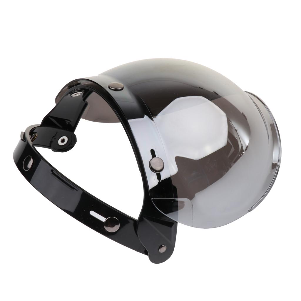 3-Snap Bubble Visor Helmet Windshield Face Wind Shield Lens with Base