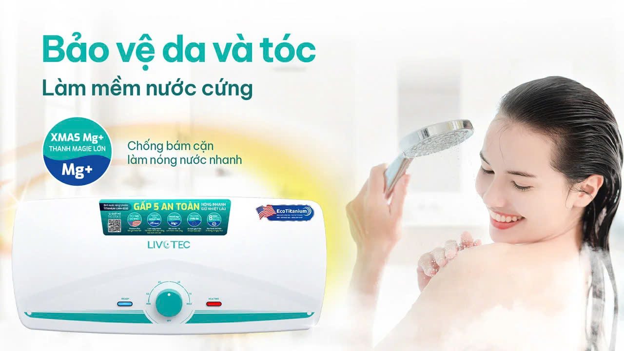 Bình nước nóng 20L Livotec LWH-ID20 5 cấp an toàn - Miễn phí vận chuyển toàn quốc - Bảo hành 24 tháng - Hàng chính hãng