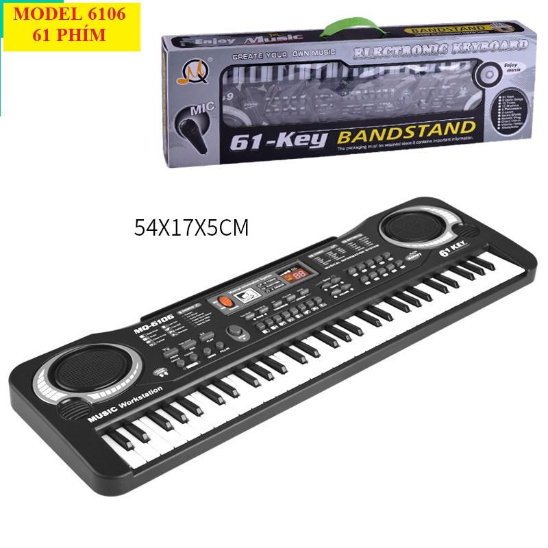 ĐÀN PIANO ĐIỆN TỬ CHO BÉ 61 PHÍM CÓ KÈM MICRO CHẤT LƯỢNG CAO ÂM THANH TỐT CÓ RẤT NHIỀU CHỨC NĂNG - 61p Black có đầu cắm