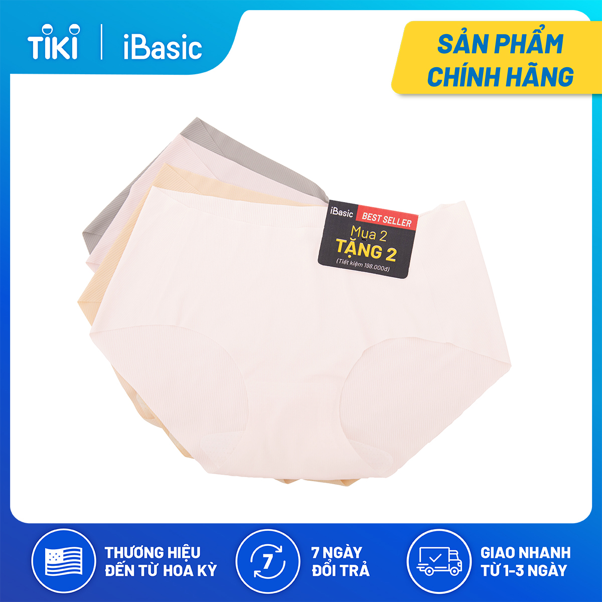 Pack 4 quần lót nữ siêu mỏng iBasic PANW157