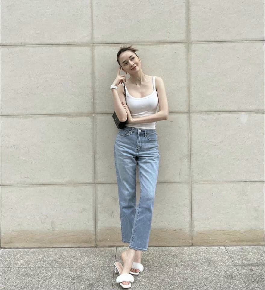 Quần jean suông xanh nhạt cho nữ QDN212