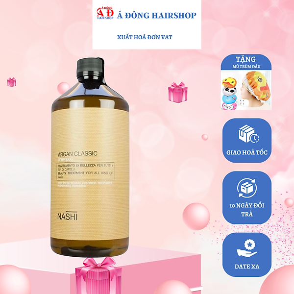 [+Tặng mũ trùm] DẦU GỘI PHỤC HỒI NASHI ARGAN DƯỠNG ẨM SUÔN MƯỢT 1000ML