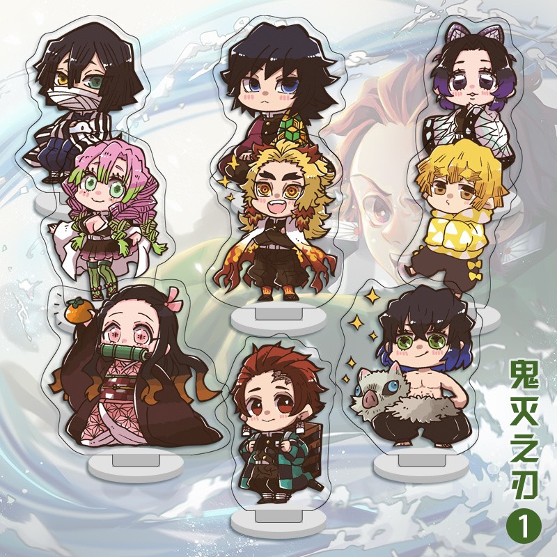 Bộ 9 mô hình Standee Kimetsu No Yaiba, tượng để bàn hình