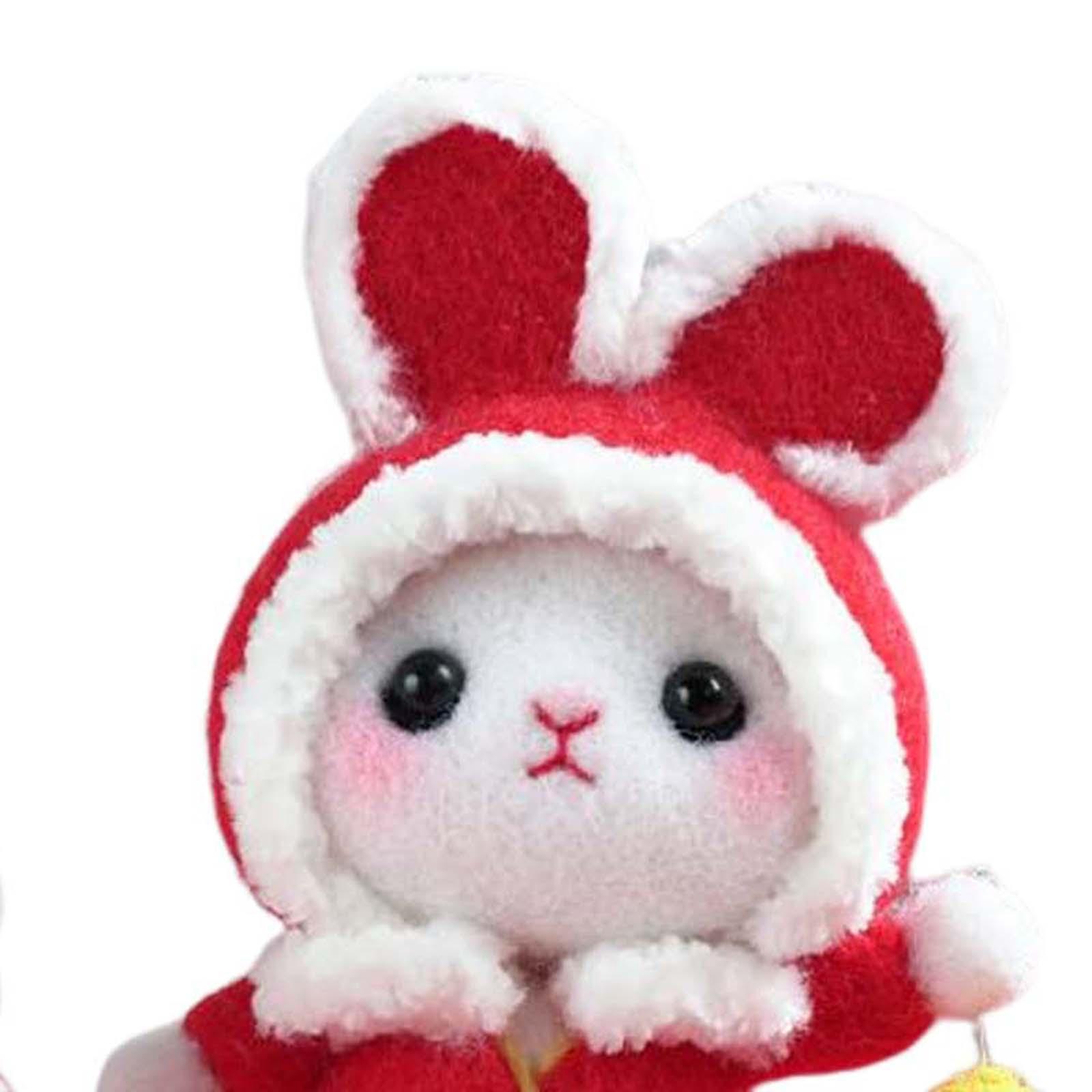 Mini Rabbit Wool Felt Kits Christmas 2023 Rabbit Year DIY Material Package Festival Toy for Handicraft Lover Beginners Beginner Kit