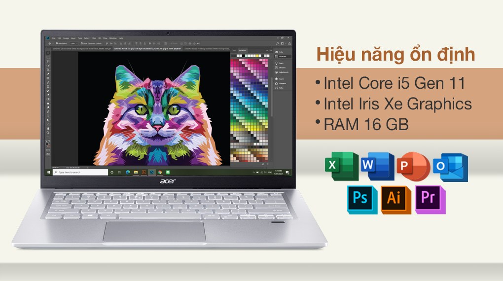 Máy Tính Xách Tay Laptop Acer Swift 3 SF314-511-55QE - Hàng Chính Hãng