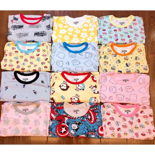 Bộ dài tay cotton xuất hàn dày dặn cho bé