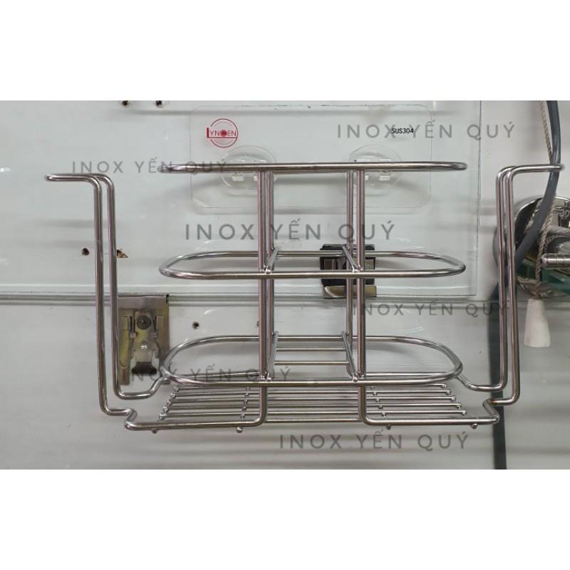 Kệ cắm bàn chải kem đánh răng dán tường INOX 304