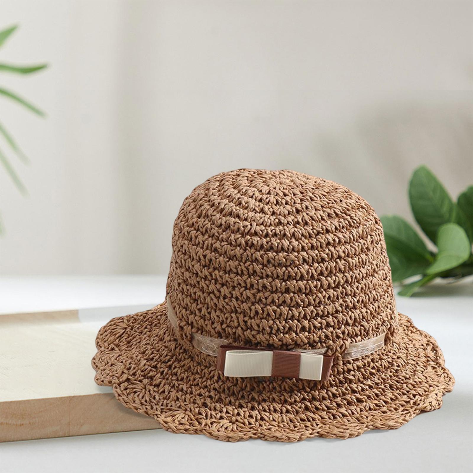 Summer Straw Kids Sun Hat Summer Beach Hat Wide Brim for Vacation