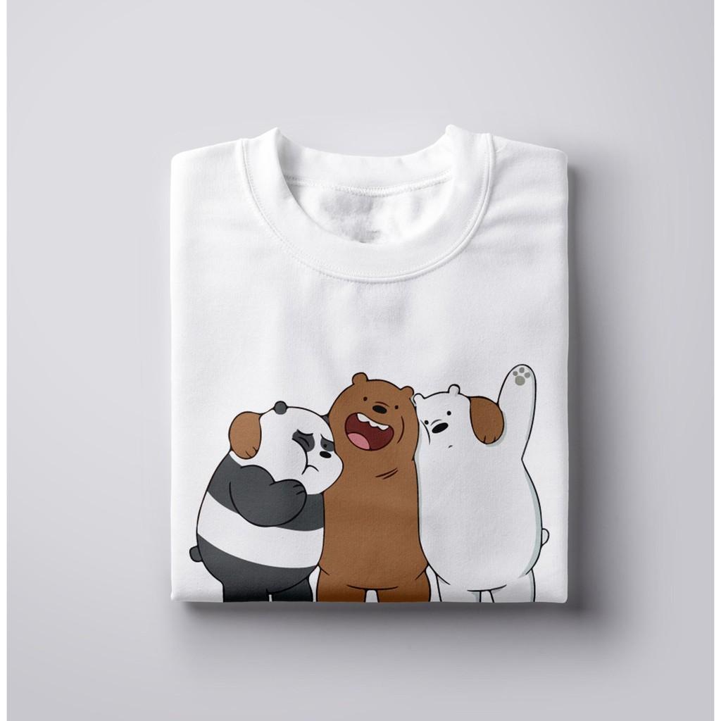 Áo thun Cotton Trắng We Bare Bears