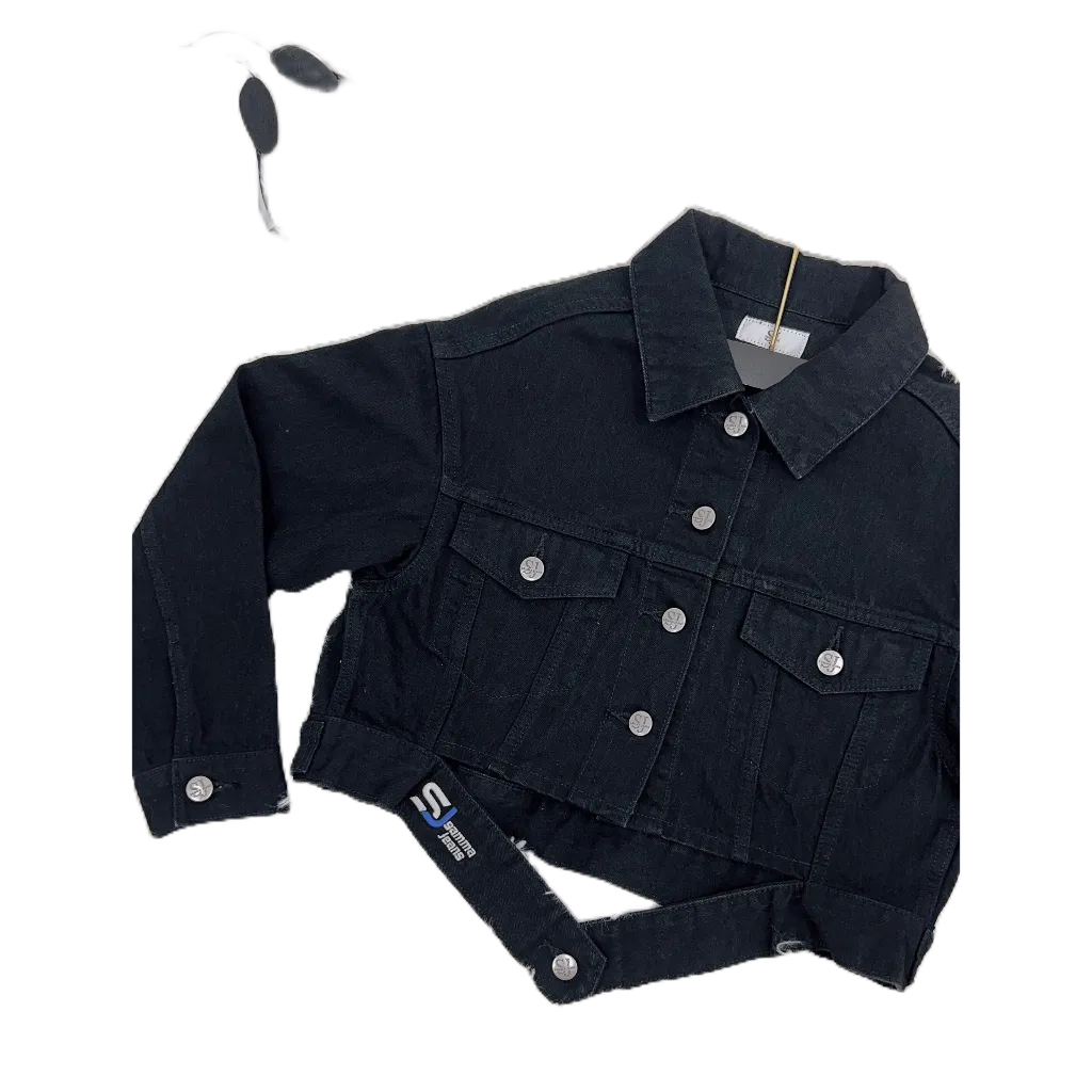 Áo khoác Jean nữ A6 , quần bò nữ ống suông + áo khoác bò Unisex Màu Xanh Đen thường hiệu Samma Jeans