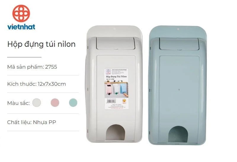 Hộp đựng túi nilong - Đựng túi nilong - Hộp đựng túi nilong (Tặng kèm Sticker)- Hàng Việt Nhật