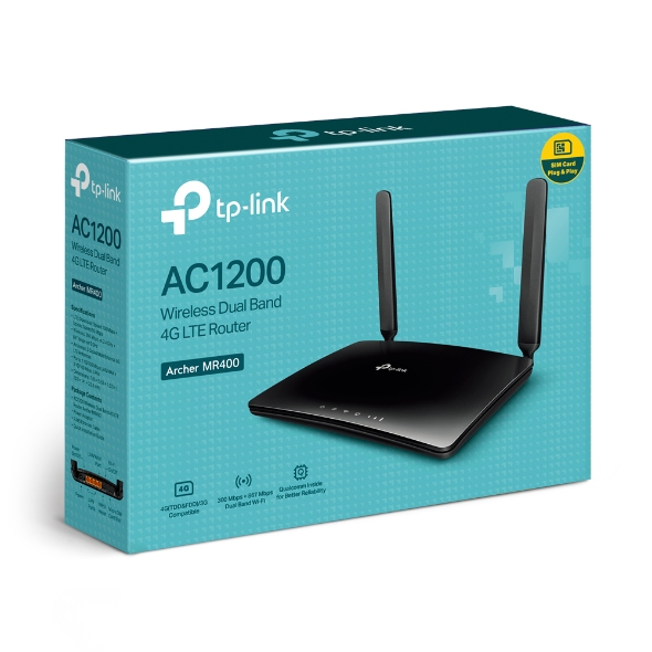 Bộ Phát Wifi TP-Link Archer MR400 Băng Tần Kép 4G LTE AC1200 - Hàng Chính Hãng