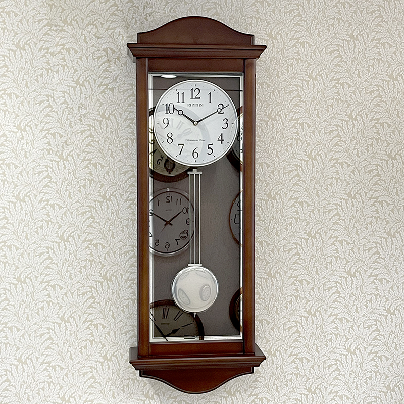 Đồng hồ Rhythm CMJ590NR06, 28.0×78.0x12.2cm. Vỏ gỗ. Dùng Pin.