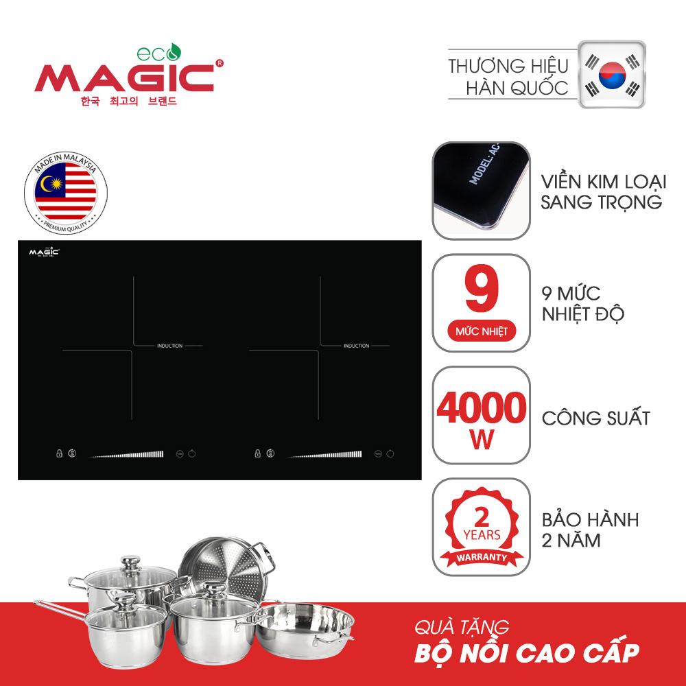 Bếp đôi điện từ cao cấp Malaysia Magic Eco AC210 - Hàng chính hãng