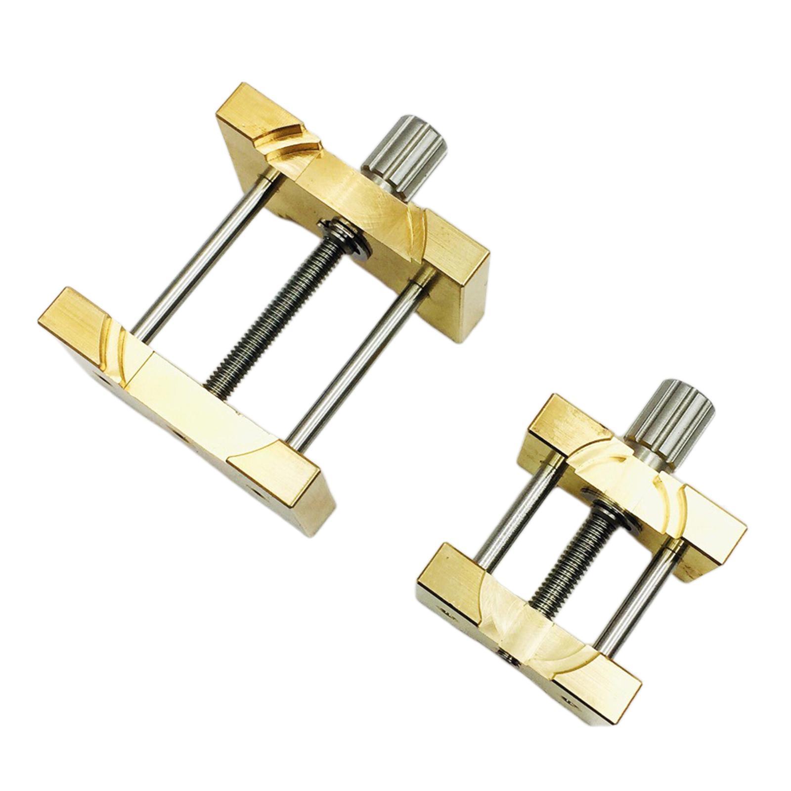 2 Pieces Brass Watch Movement Clip Holder Fixed Base Accessory 2 Seats