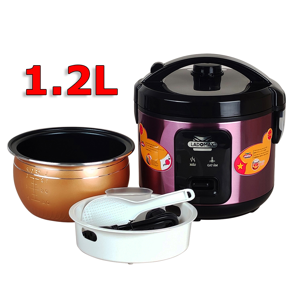 Nồi cơm điện 1.2L Ladomax HA-7812 lòng niêu chống dính, dành cho 2 - 3 người ăn - Hàng chính hãng