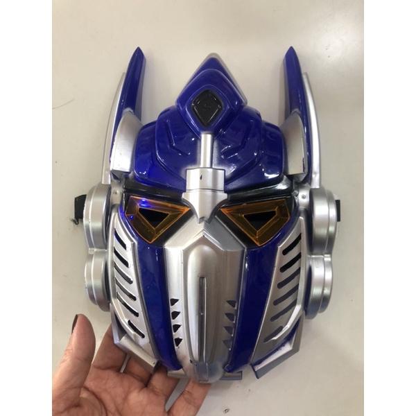 Mặt nạ siêu nhân biến hình Transformer màu xanh có đèn phát sáng
