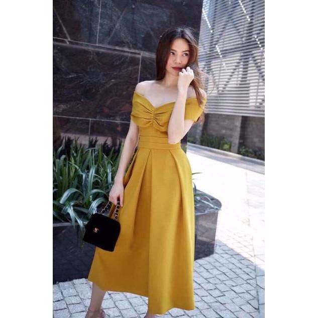 Đầm chữ A cổ cách điệu tay cánh tiên V960