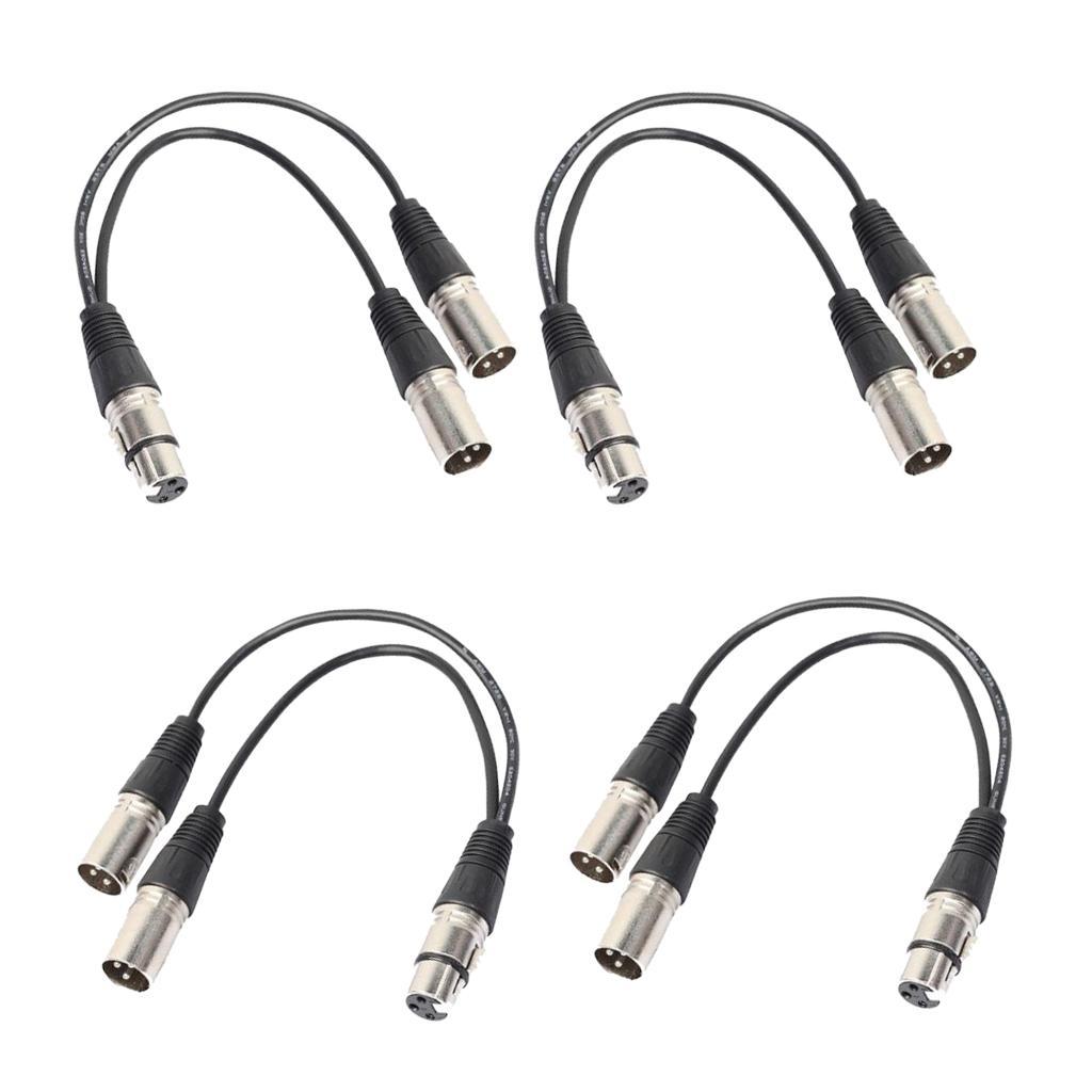 4x 3 Pin XLR Female to Dual XLR Male Balanced Microphone Splitter Cable