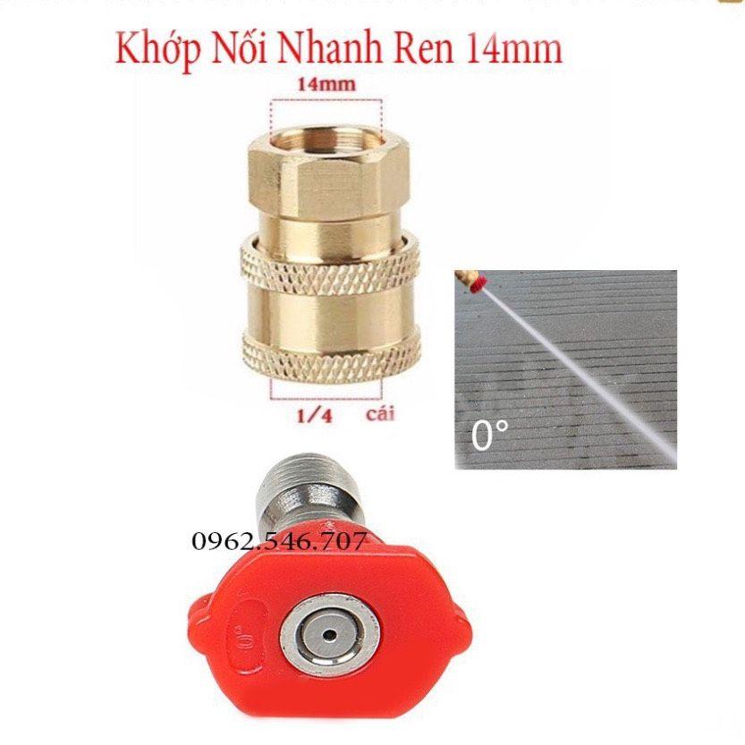 Béc phun - Đầu béc các góc gắn súng xịt rửa của máy rửa xe áp lực cao - Kèm khớp nối nhanh 1/4 inch