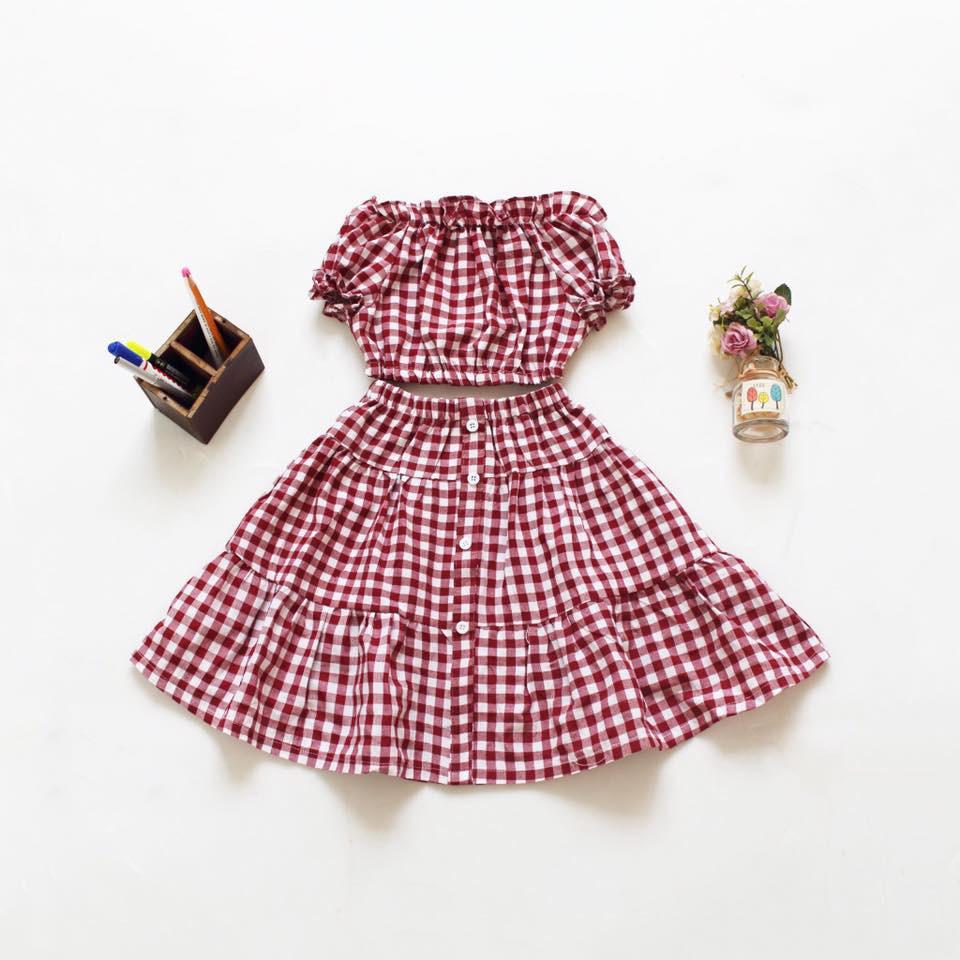 SÉT VÁY SỌC PHỐI ÁO SỌC CROPTOP