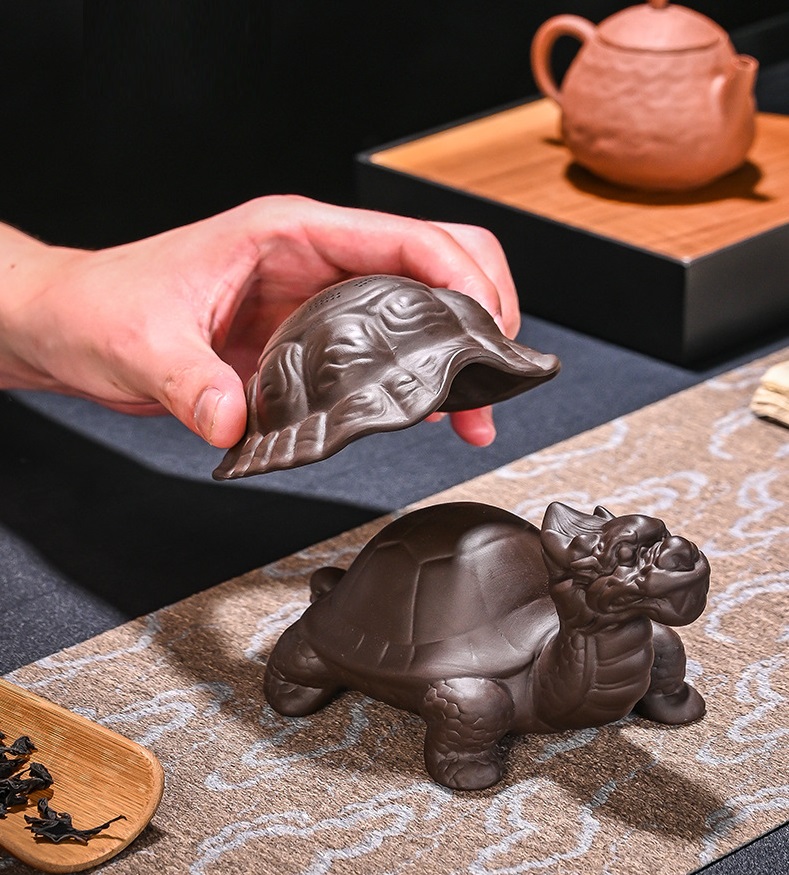 Bộ Lọc Trà, Lược Trà Bằng Chất Liệu Gốm Tử Sa Hình Long Quy