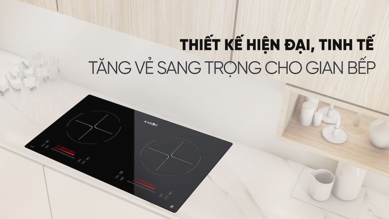 Bếp điện từ đôi Karofi KIC-D63 4.000W 8 mức công suất - Miễn phí vận chuyển toàn quốc - Bảo hành 24 tháng - Hàng chính hãng