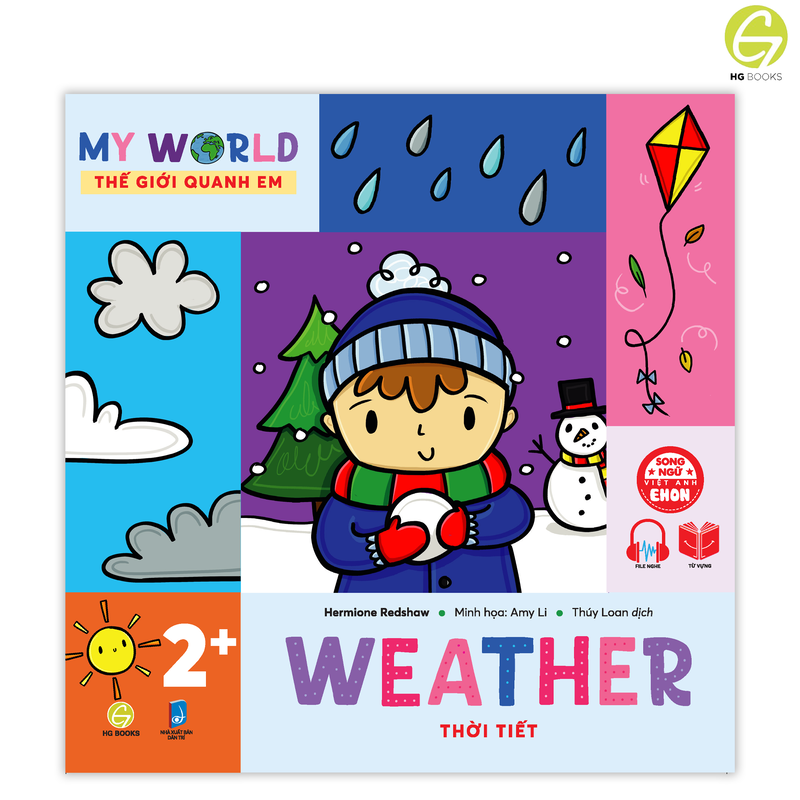 Sách Ehon Song ngữ Anh-Việt: My World - Thế giới quanh em, 6 chủ đề cùng bé phát triển Trí não và Tư duy. Tặng file nghe