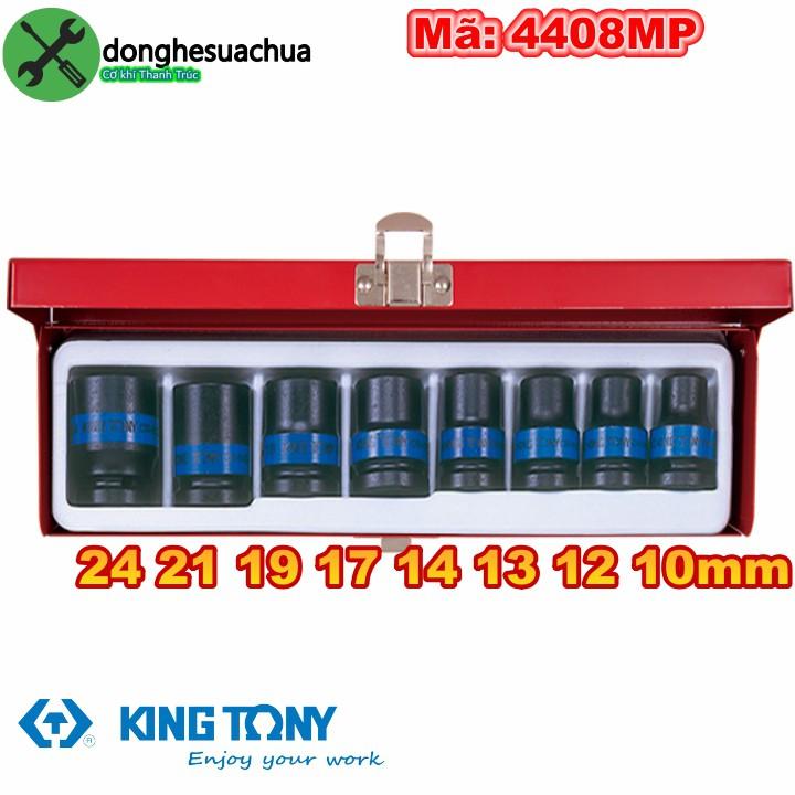 Bộ tuýp đen ngắn loại 1/2 Kingtony 4408MP 8 chi tiết có hộp
