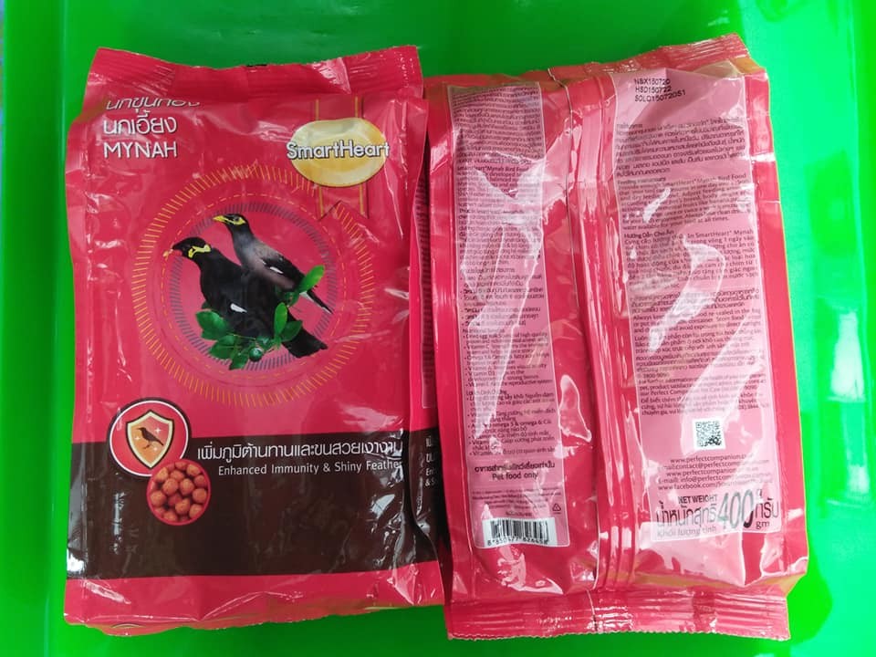 Combo 4 Cám Ớt SmartHeart 400g  Thức Ăn Cho Chim Nhồng, Sáo, Cưỡng, Két